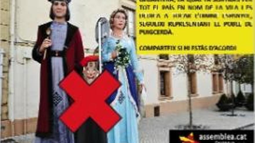 El cartell que ha elaborat l&#039;ANC per a la campanya sobre els gegants