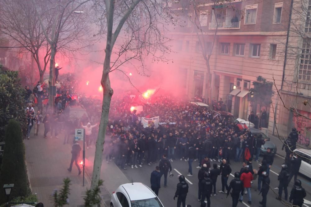 Tensió per la presència de seguidors del Lió a Barcelona