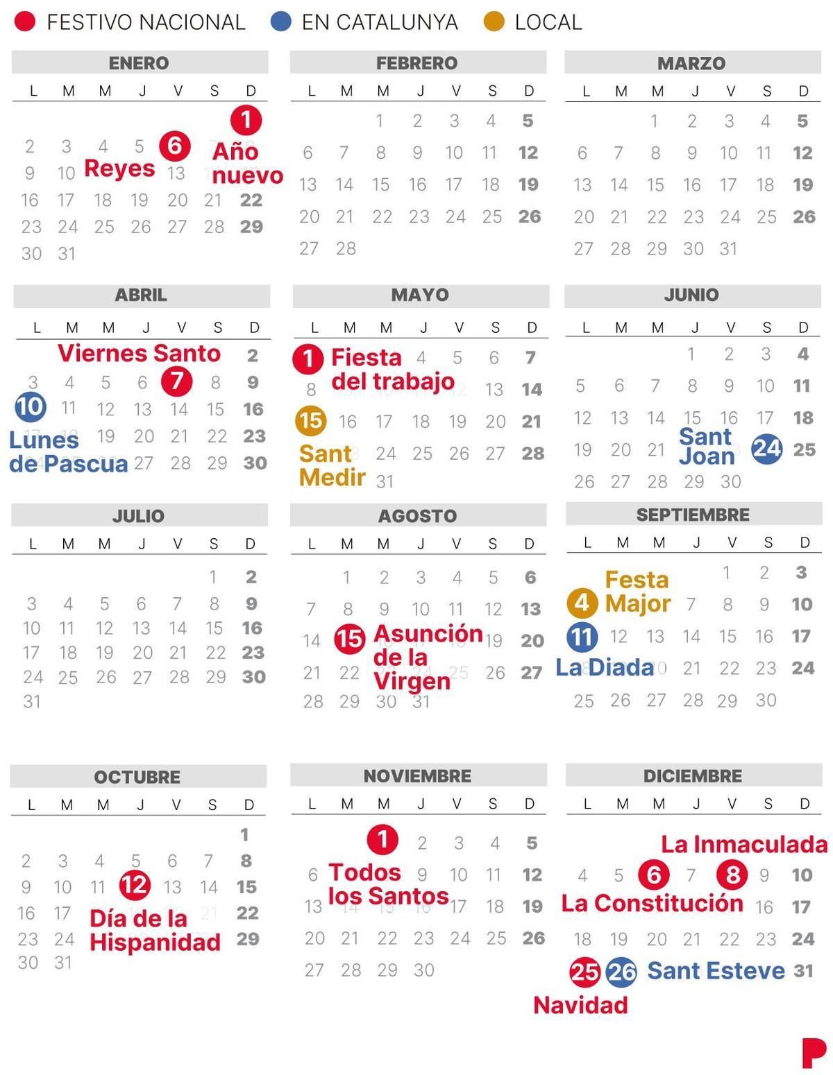 Calendari laboral de Sabadell del 2023 (amb tots els dies festius)