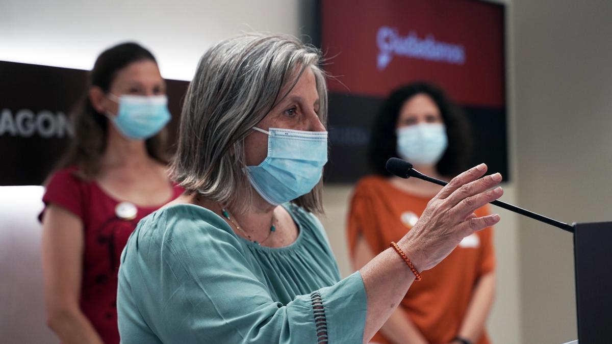 Beatriz García, diputada de Cs, durante la rueda de prensa de la presentación de una proposición no de ley del sindicato STEPA