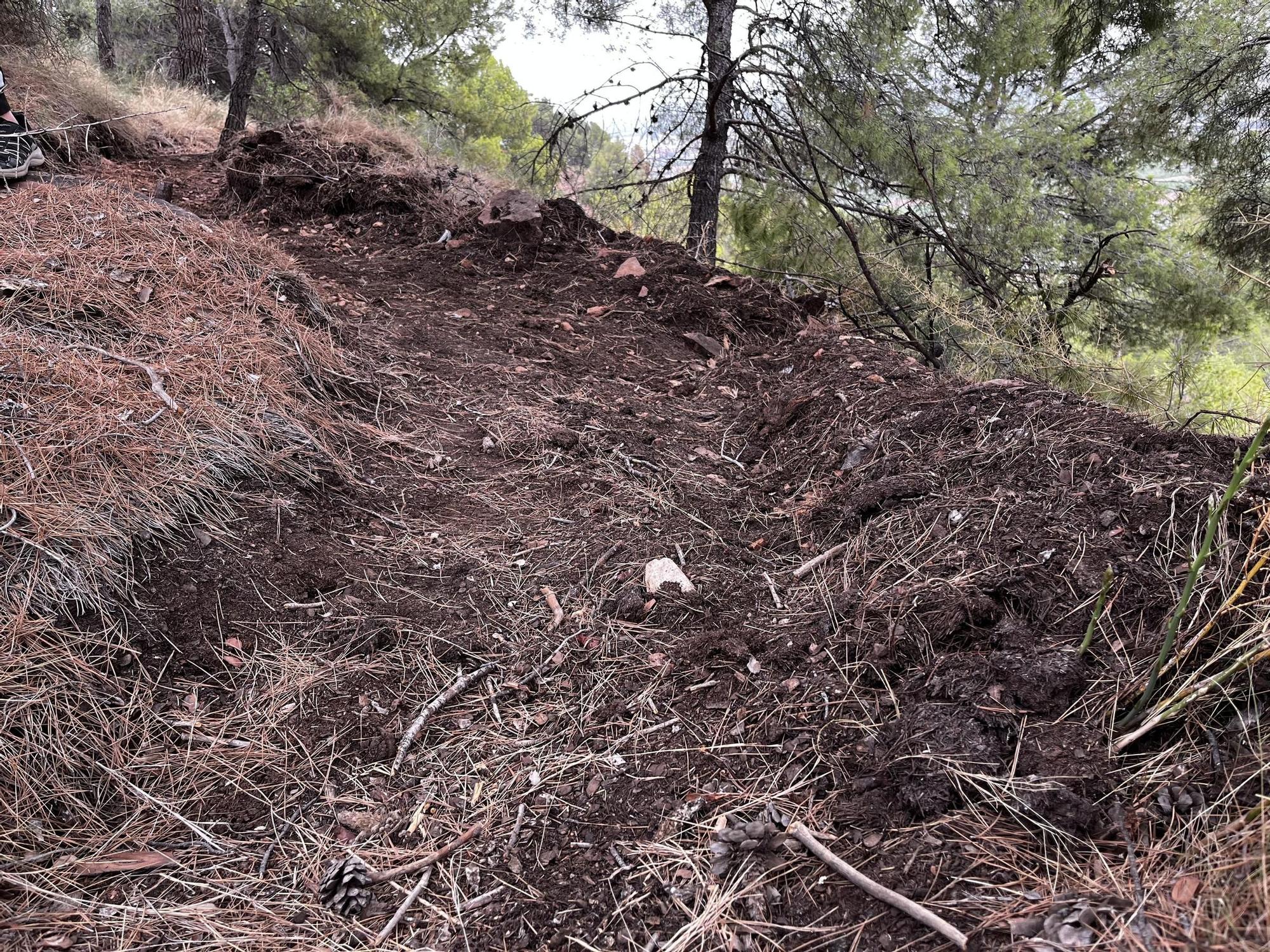 Las imágenes de la pista ilegal abierta en la Vilavella para practicar BTT