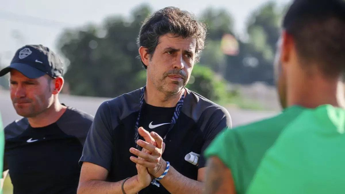 Alberto Gallego y Nino, durante un entrenamiento del Ilicitano