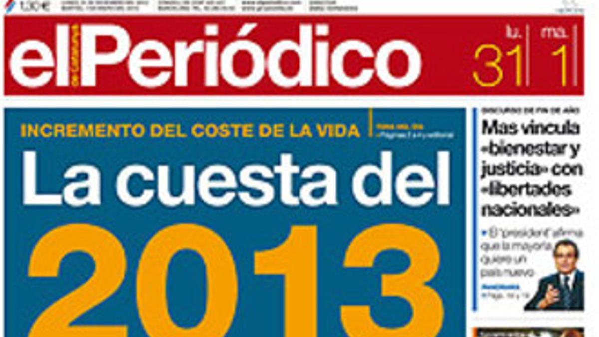 La portada de EL PERIÓDICO