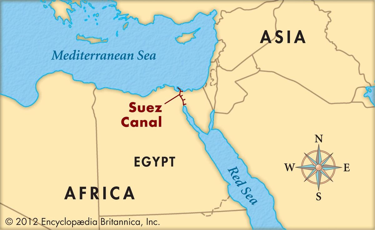 Ubicación del Canal de Suez