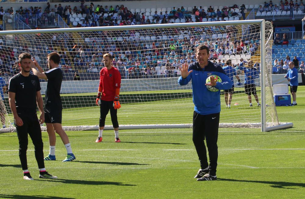 El equipo blanquiazul abre la grada de La Rosaleda a miles de niños de varios colegios de Málaga.