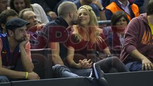 Shakira y Piqué, en el Palau Blaugrana