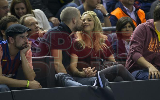 Shakira y Piqué, en el Palau Blaugrana