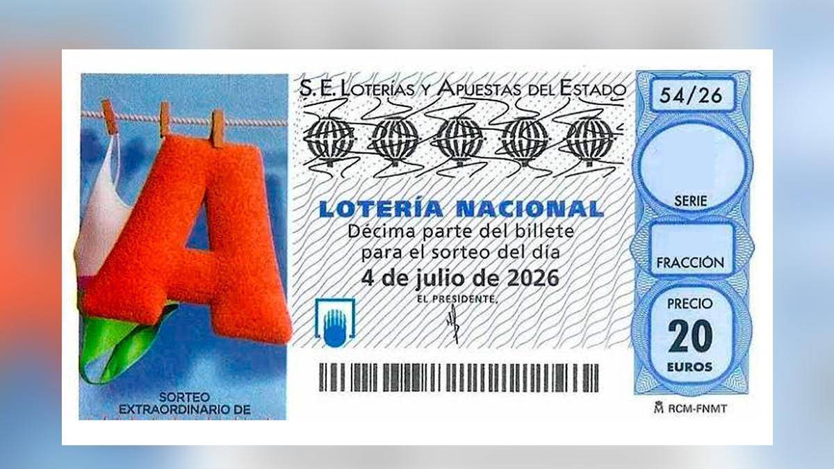 Décimo del Sorteo Extraordinario del Vacaciones de la Lotería Nacional.