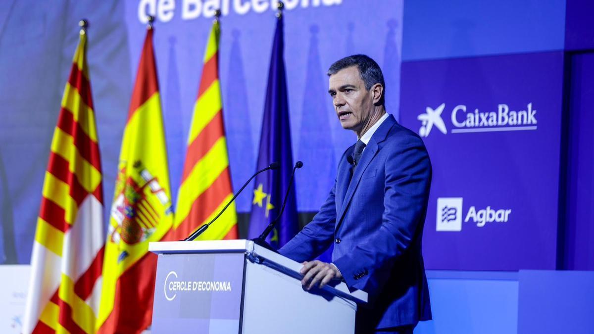 El presidente del Gobierno, Pedro Sánchez, en la clausura de la reunión anual del Cercle d'Economia