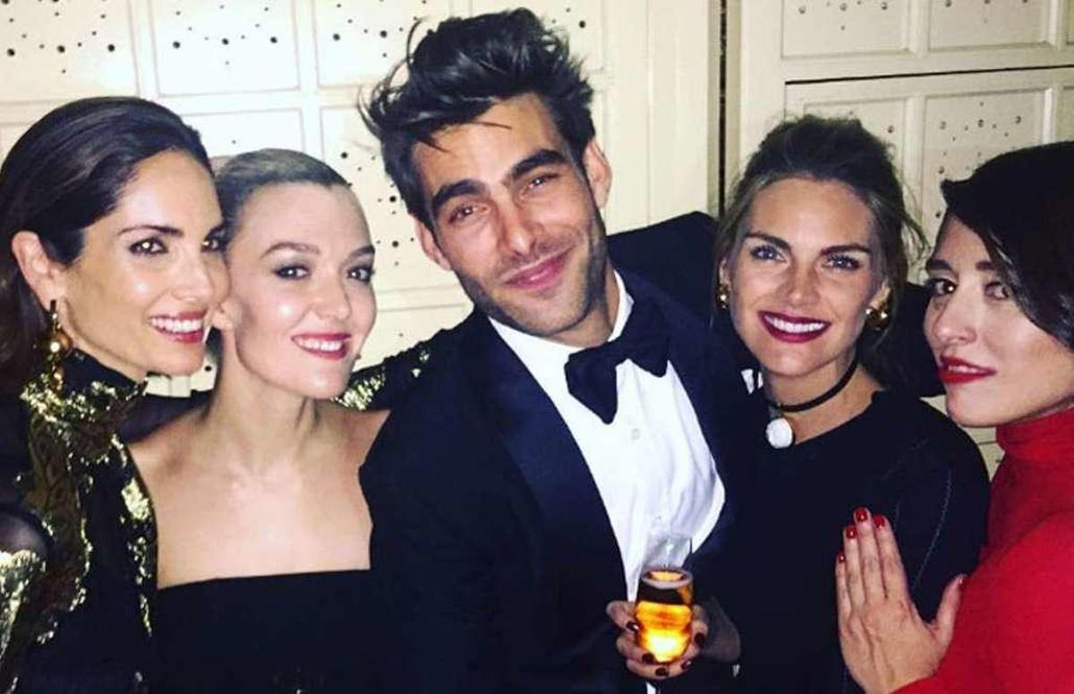 Eugenia Silva, Marta Ortega, Kortajarena, Amaia Salamanca y Eugenia de la Torrente, en la fiesta.