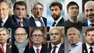 Los doce máximos dirigentes de los clubs que impulsaron la Superliga.