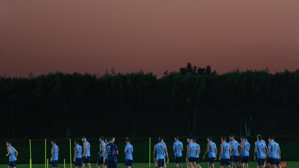 Argentina entrenó antes de su partido de cuartos de final ante Países Bajos