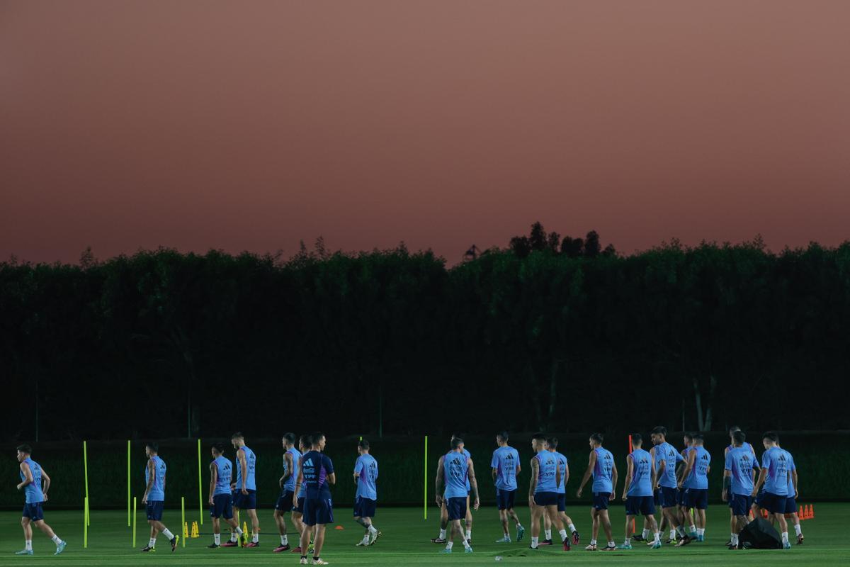 Argentina entrenó antes de su partido de cuartos de final ante Países Bajos