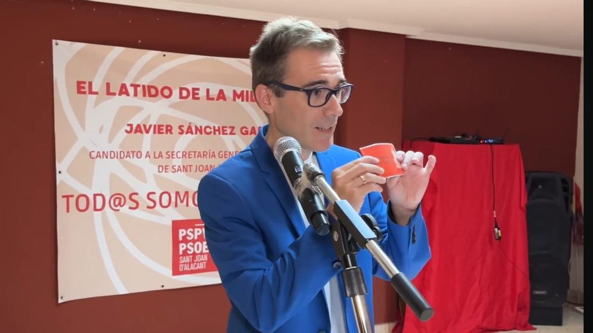 Javier Sánchez, en la presentación de sus candidatura