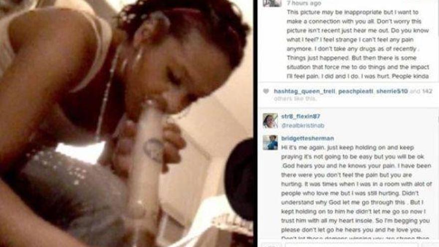 La hija de Whitney Houston y su foto fantasma fumando marihuana en Instagram