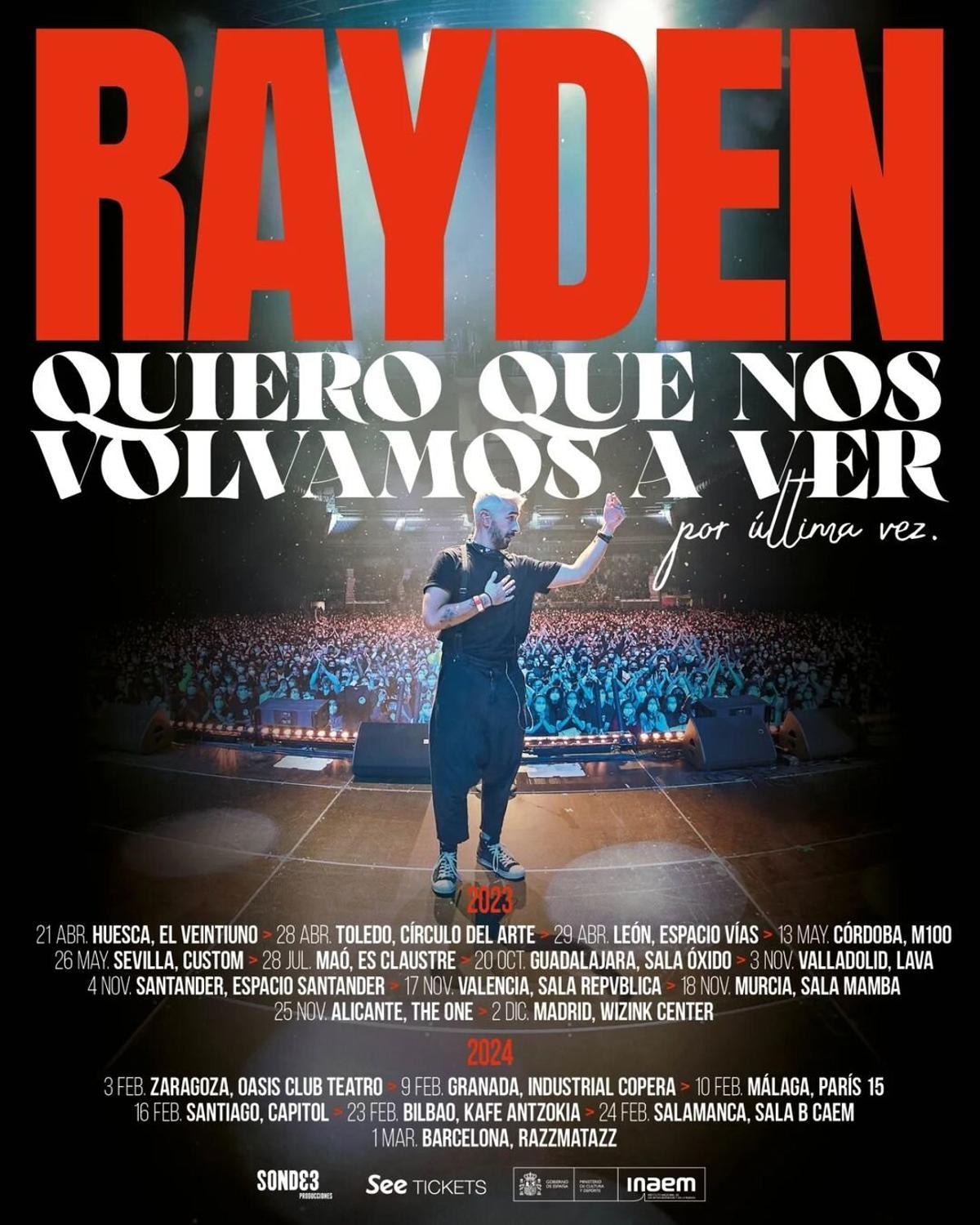 Cartel con las fechas de la última gira de Rayden