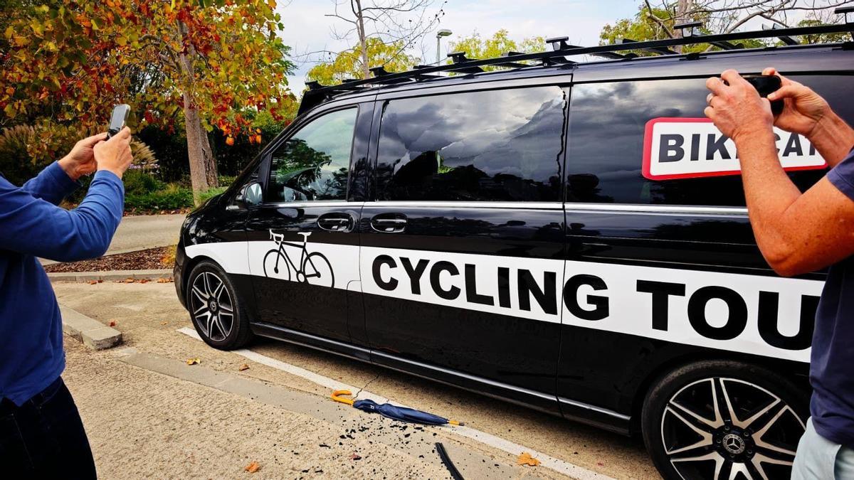 La imagen del robo de dos furgonetas en Caldes