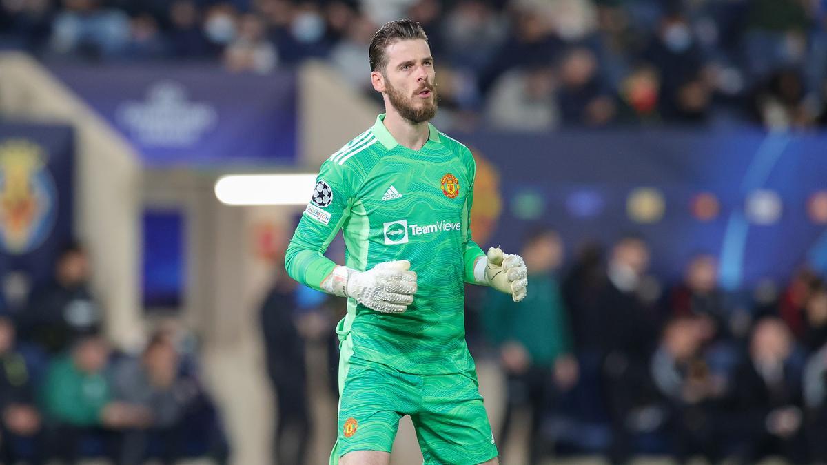 David De Gea en un partido con el Manchester United