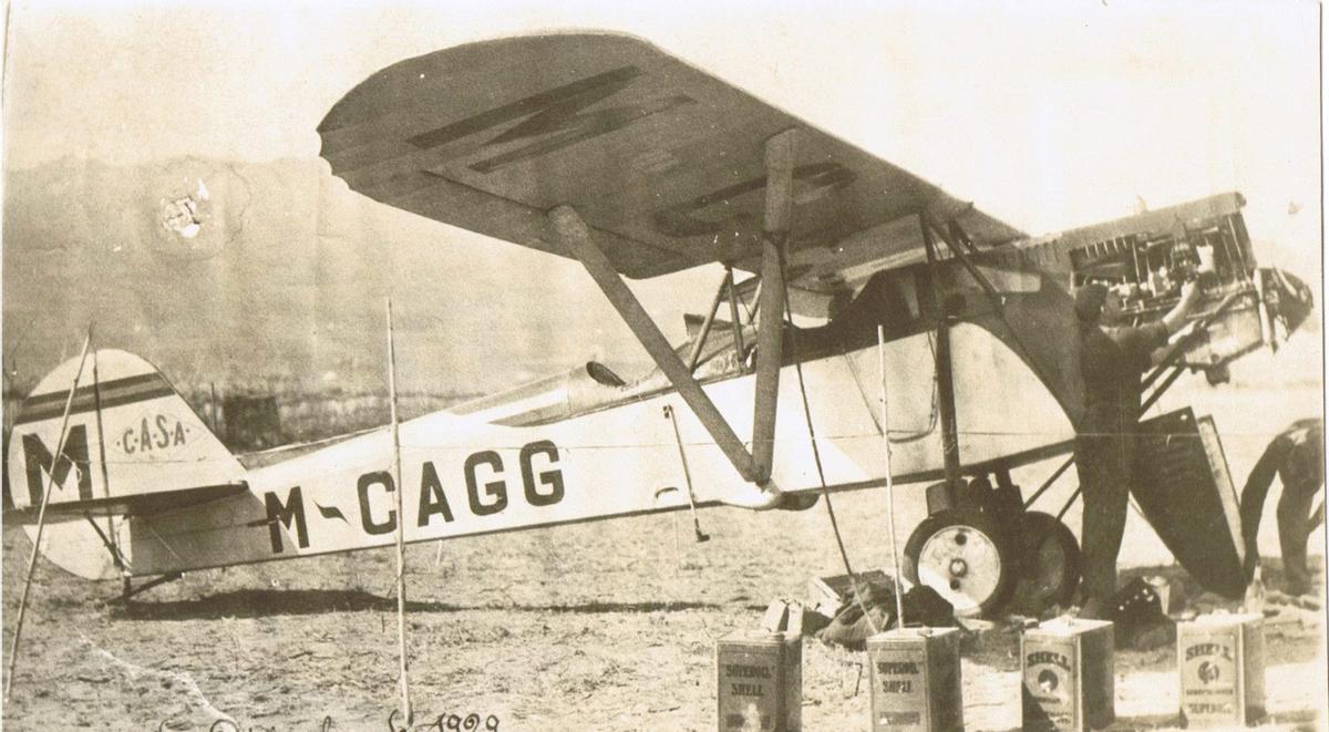 Avioneta CASA III, en revisión en 1929. |