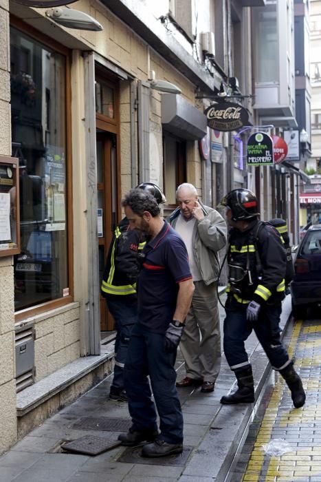 Incendio en la cocina de un bar del barrio del Carmen, en Gijón