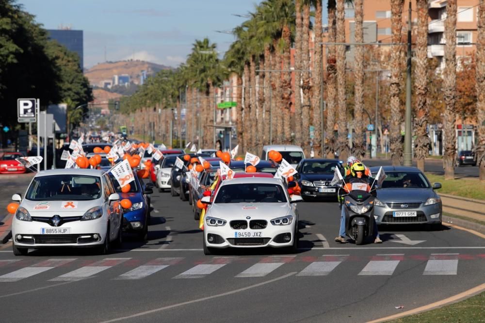 El centro de Murcia vuelve a llenarse de vehículos para protestar contra la Ley Celaá