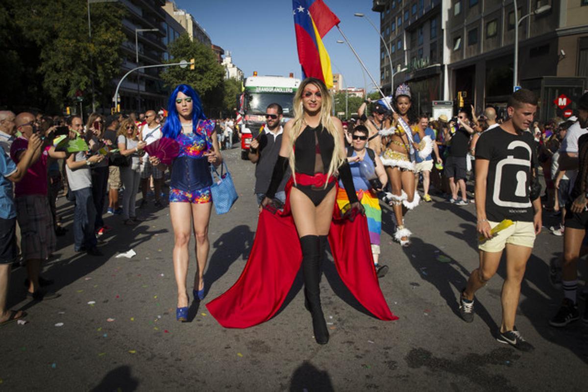 Momento del desfile del orgullo gay en Barcelona.
