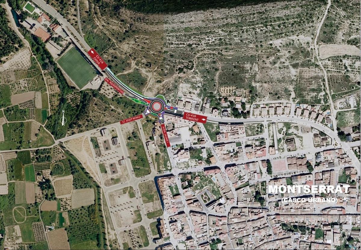 Croquis del proyecto de la nueva rotonda a la entrada de Montserrat.