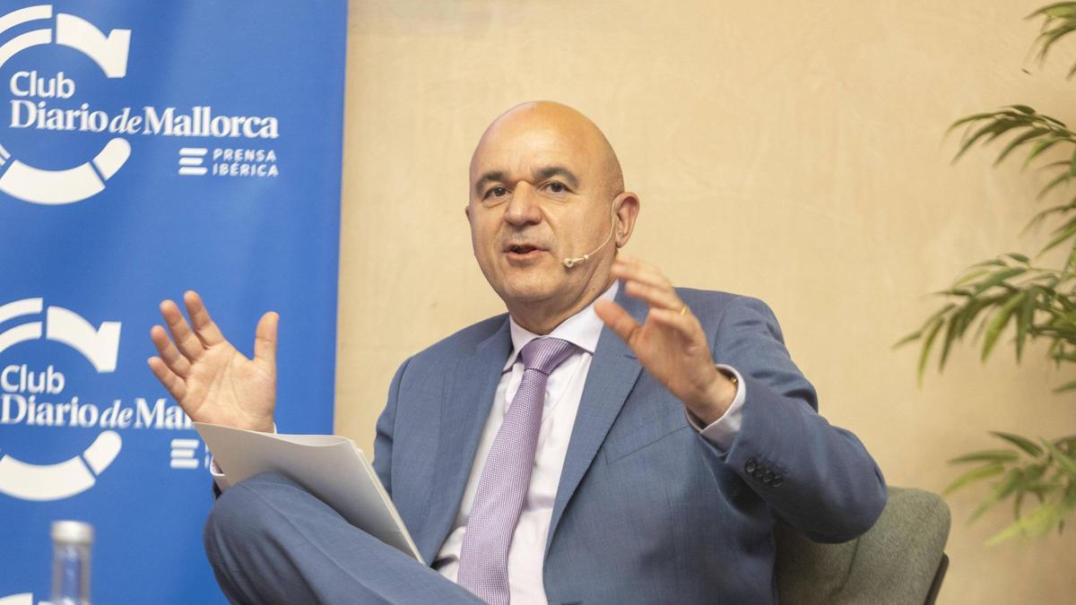 El presidente del Consell de Ibiza, Vicent Marí, durante su intervención en el Foro del Mediterráneo en Palma.