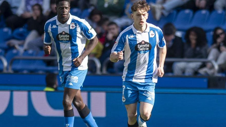 Diego Gómez y Mfulu durante un partido. | | CASTELEIRO / ROLLER AGENCIA