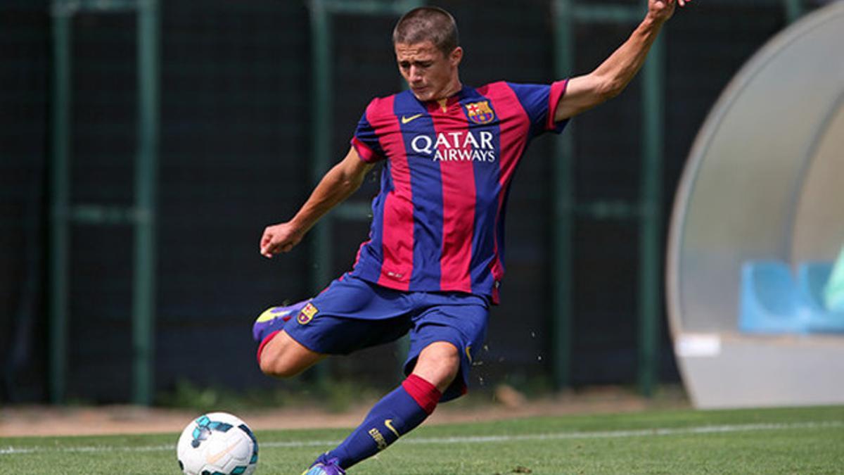 Padilla, durante un partido del Juvenil A del Barça