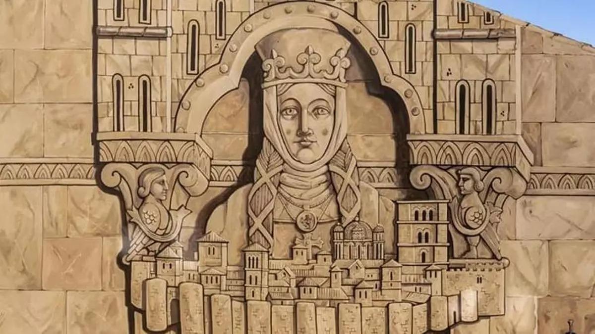 Doña Urraca, en un mural en Zamora.