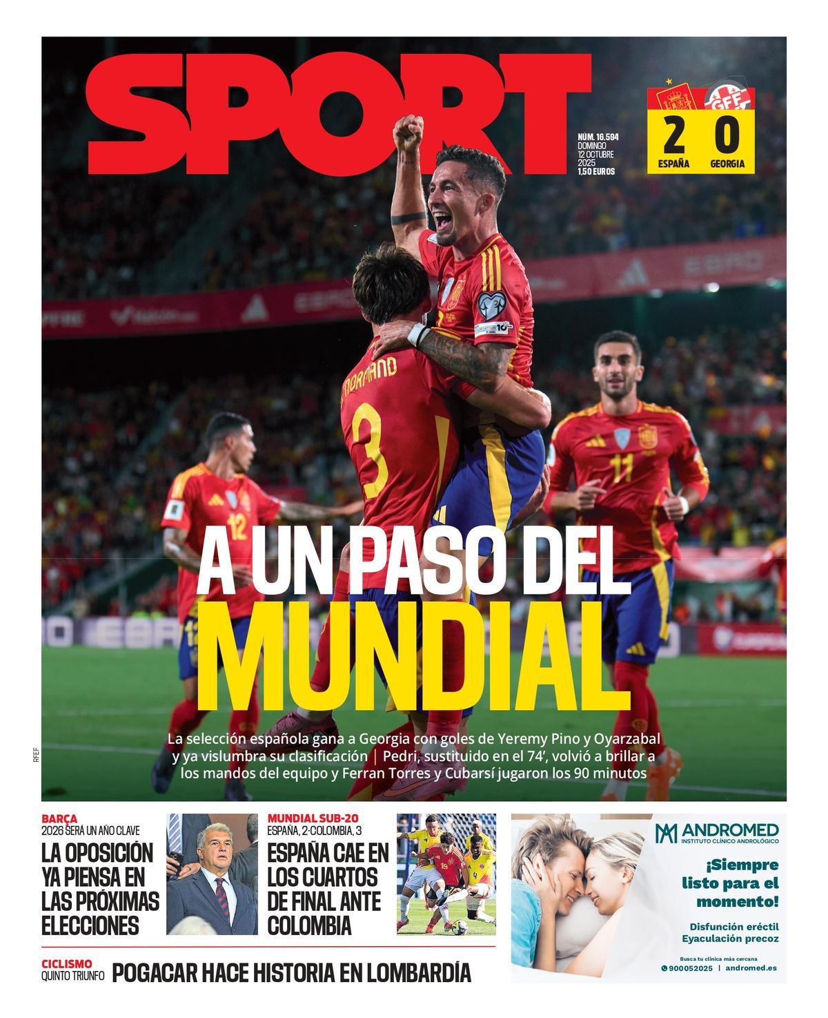 La portada SPORT de este domingo