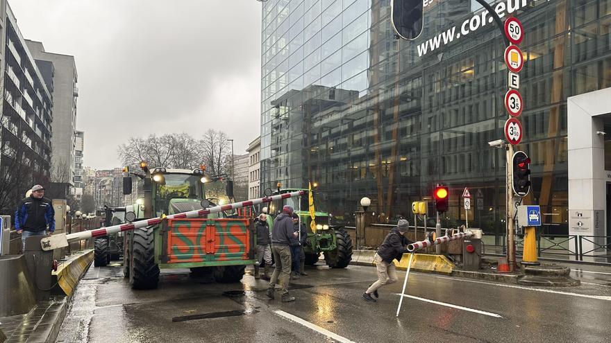 Protestas en Bruselas a las puertas del Consejo Europeo de ministros de Agricultura