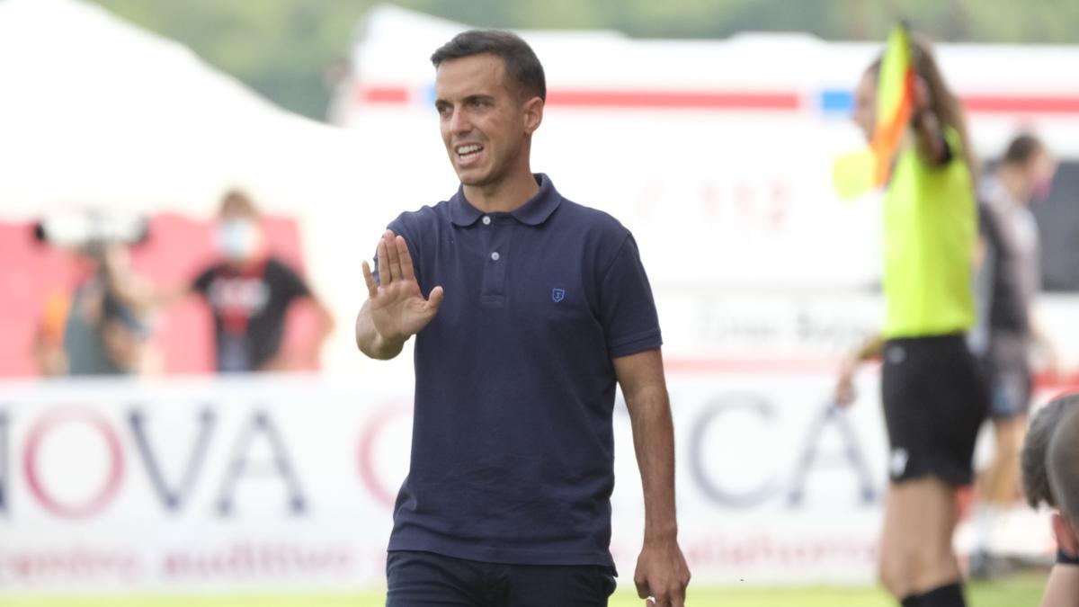 Borja Jiménez, durante el partido en Calahorra.