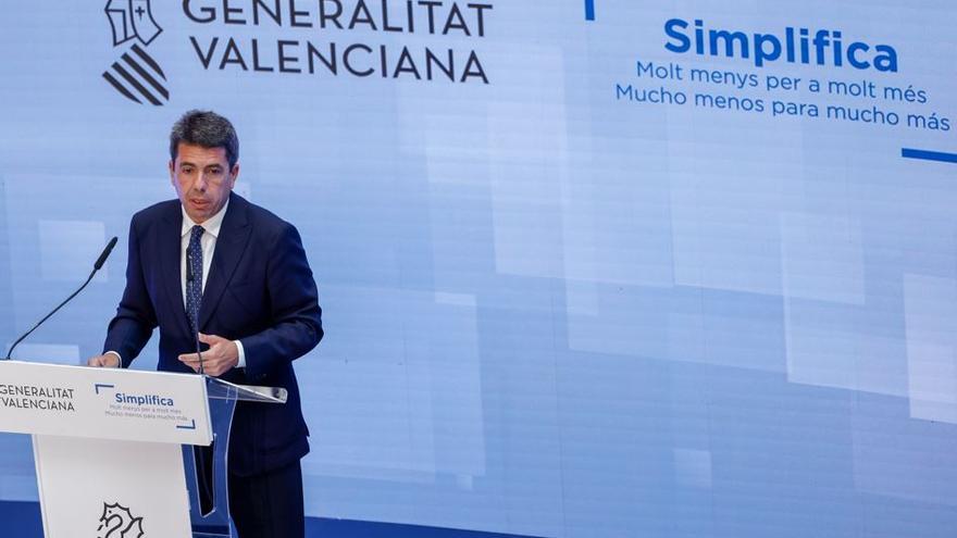 Mazón presenta el Plan Simplifica de la Generalitat Valenciana para reformar la administración
