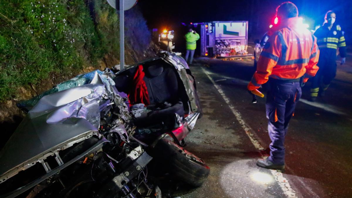 Noche trágica en esta carretera de Caldas de Reis.