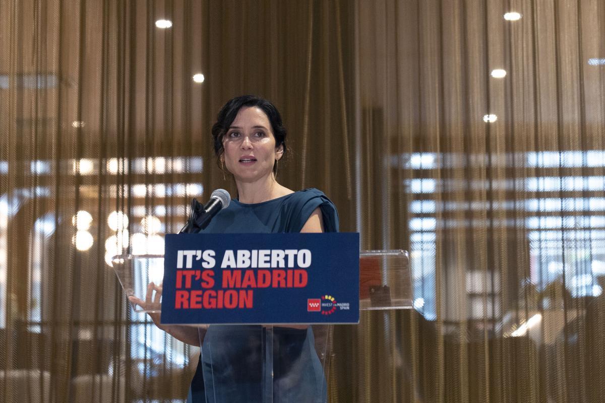 Isabel Díaz Ayuso, durante su último viaje institucional a Nueva York.