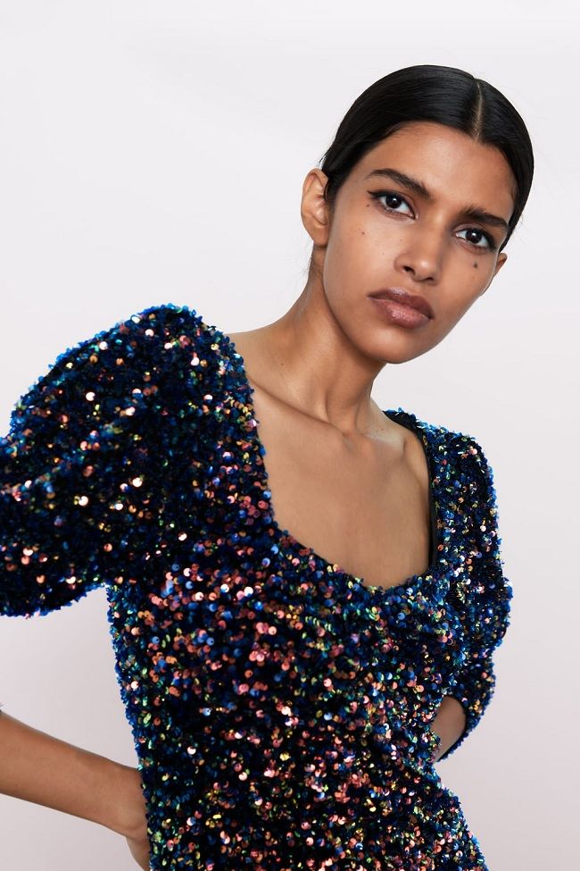 No busques más: hemos dado con el vestido de terciopelo con lentejuelas de  Zara perfecto para esta Navidad - Woman