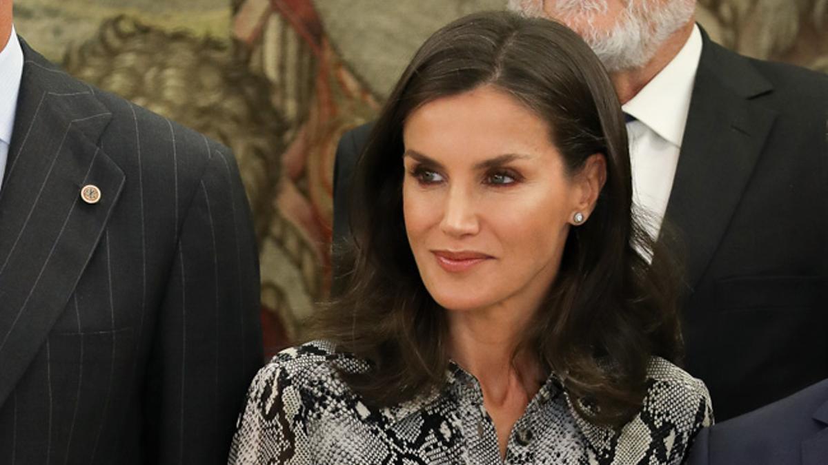 Letizia Ortiz con vestido de serpiente de Massimo Dutti