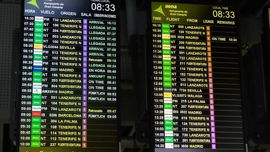 Enaire gestiona en Canarias un 54% menos de vuelos en julio