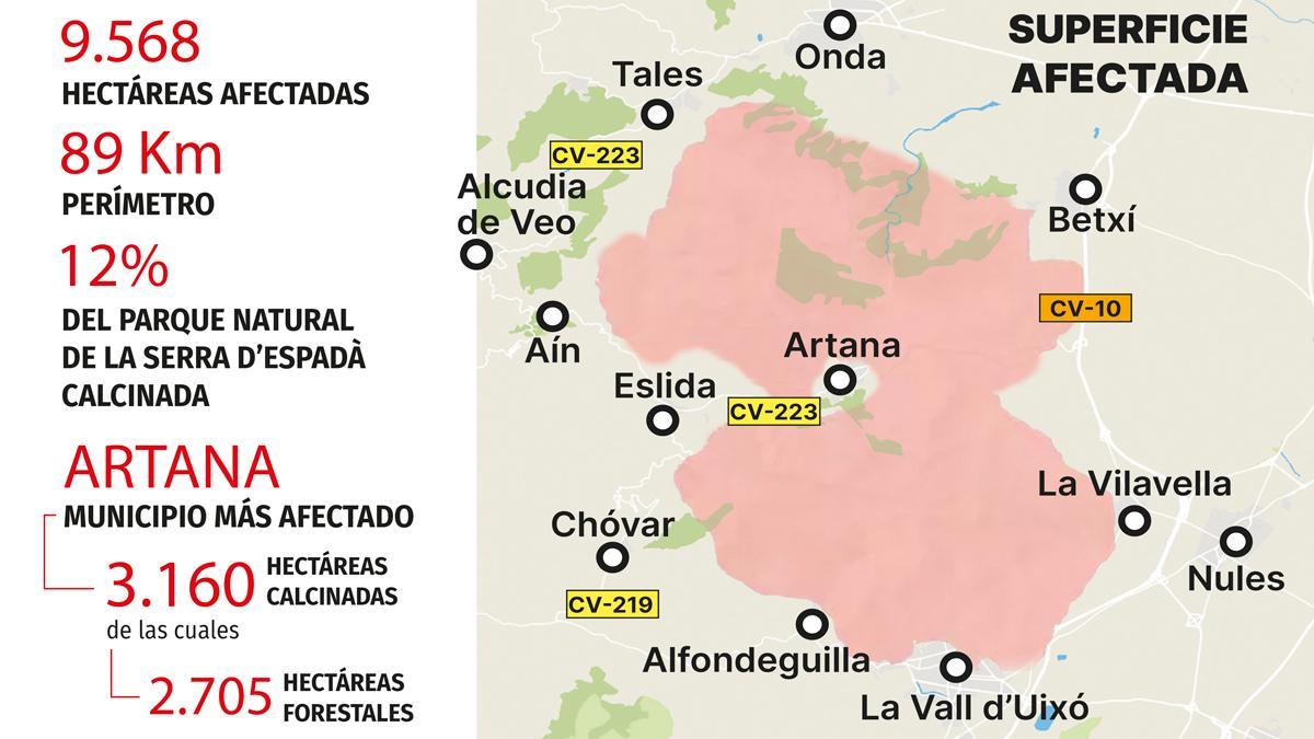 Mapa incendio viernes 31 de julio