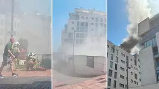 Alarma en Oviedo por un incendio en un establecimiento hostelero de la zona del Vasco