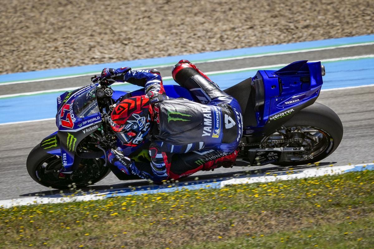 47 FERNANDEZ Augusto (spa), Yamaha Factory Racing Team Test Driver, Yamaha YZR-M1, action during the 2026 ESTRELLA GALICIA 0,0 Grans Prix of Spain on Circuit of Jerez - Ángel Nieto from April 24 to 26, 2026 in Jerez, Spain - Photo Studio Milagro / DPPI AFP7 24/04/2026 ONLY FOR USE IN SPAIN