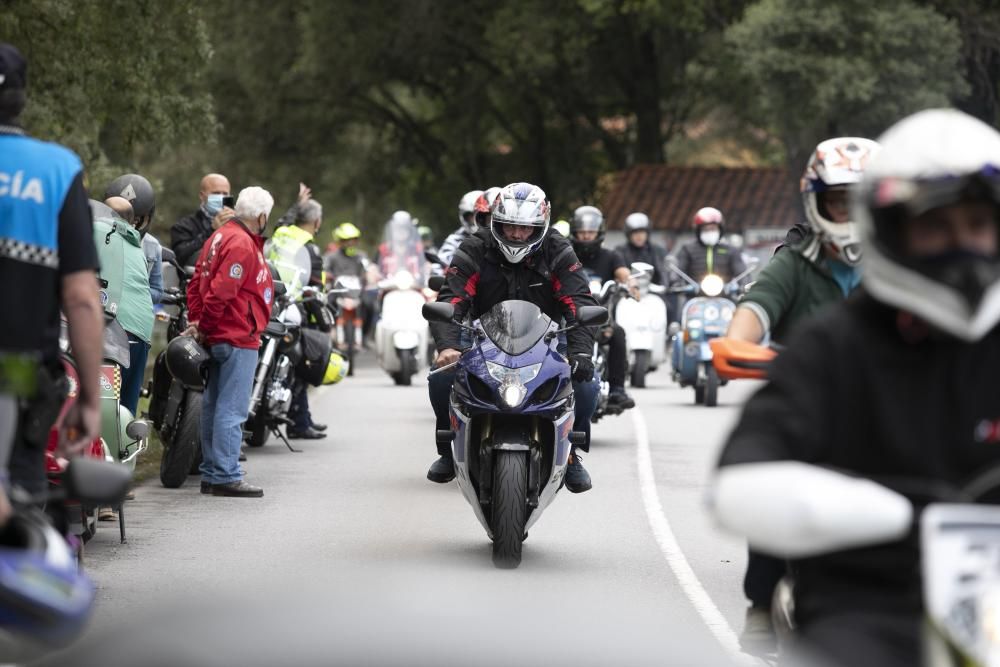 Funeral y despedida motera de Bernard Marcos, el mecánico fallecido en Llanes en un fatal accidente