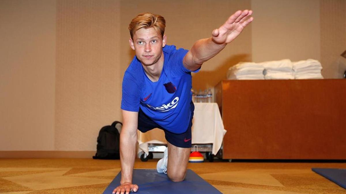 De Jong realizando un trabajo de gimnasio