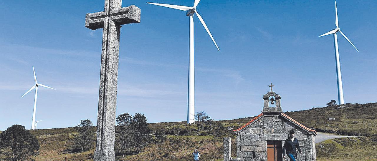 Un parque eólico de la provincia de Pontevedra.