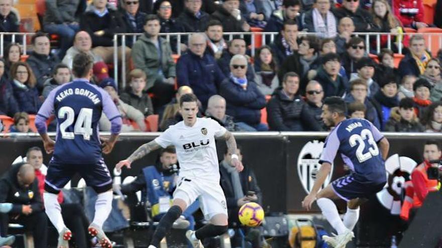 Keko durante el Valladolid-Valencia