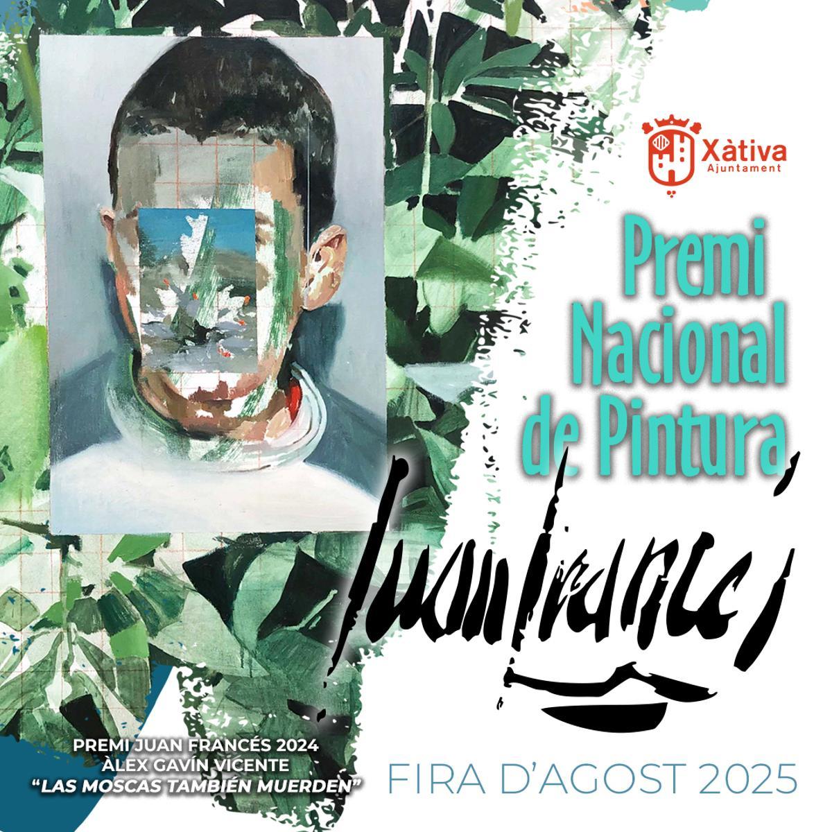 Cartel con la obra premiada en la edición de 2024 del Premi Nacional de Pintura Juan Francés.