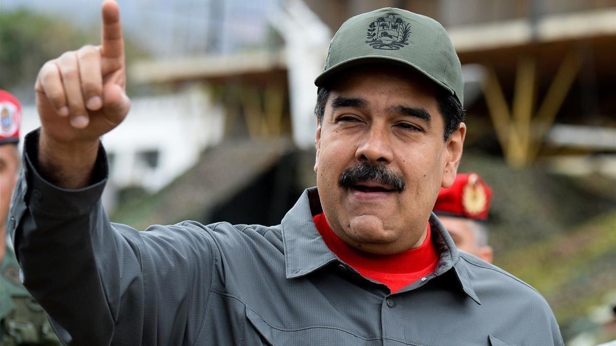 El presidente venezolano, Nicolás Maduro, en unos ejercicios militares el pasado 24 de febrero.