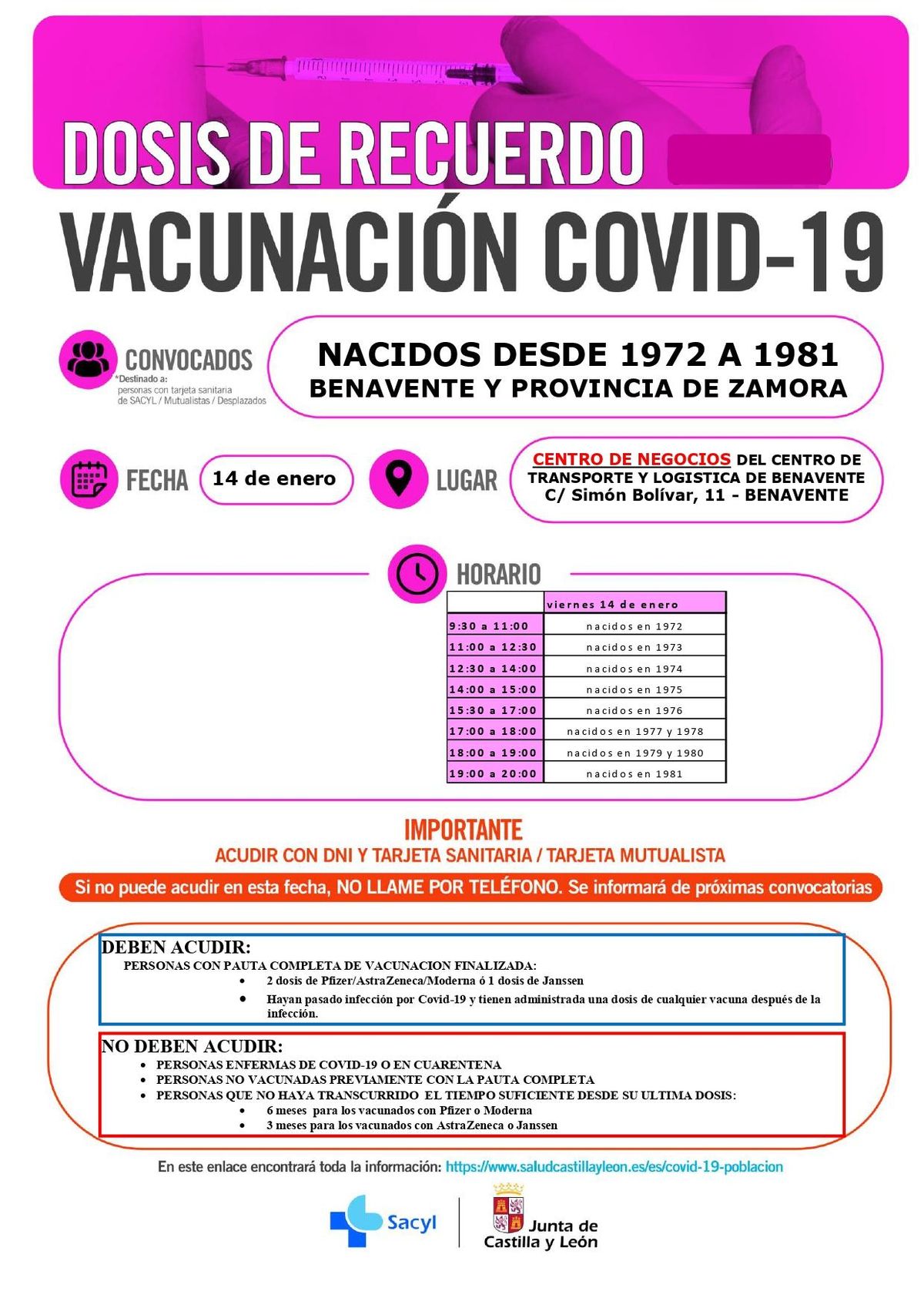 BENAVENTE 14 enero  nacidos 1972 a 1981 DOSIS ADICIONAL (3ª DOSIS) page 0001